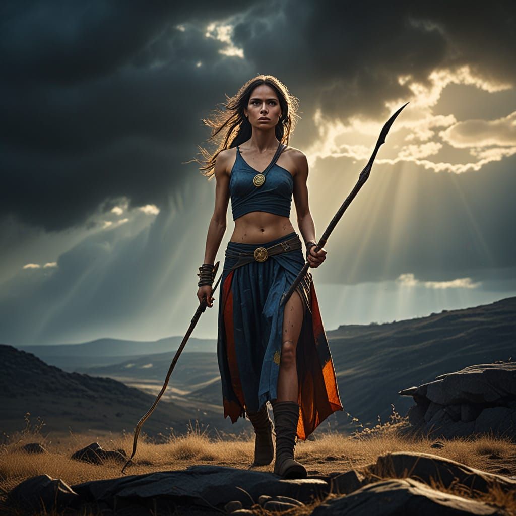 Amazon Warrior Princess in Expressionist Portrait