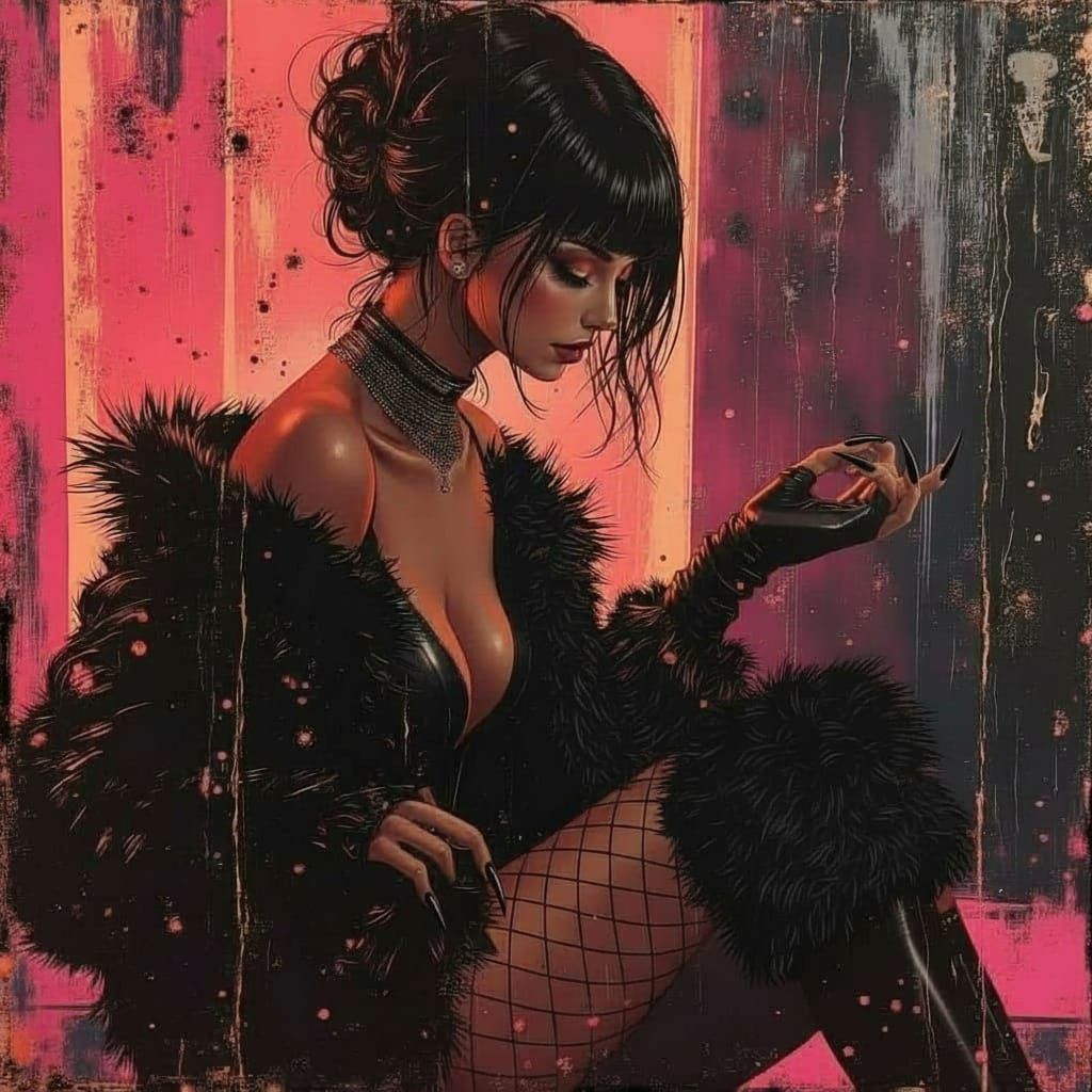 Woman in Punk Bodysuit Prepares for Night Out