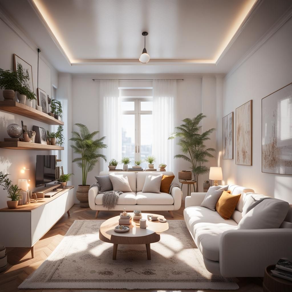 Minimalist White Apartment Render in 3D