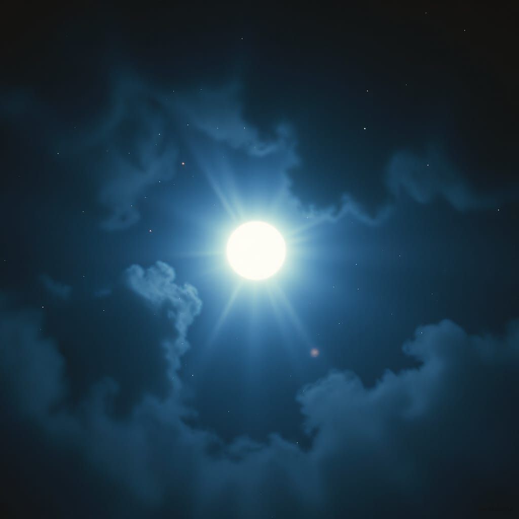 Mystical Planet Shines in Dreamlike Space