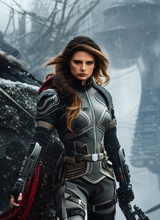 Futuristic Winter Soldier in Earth Tones