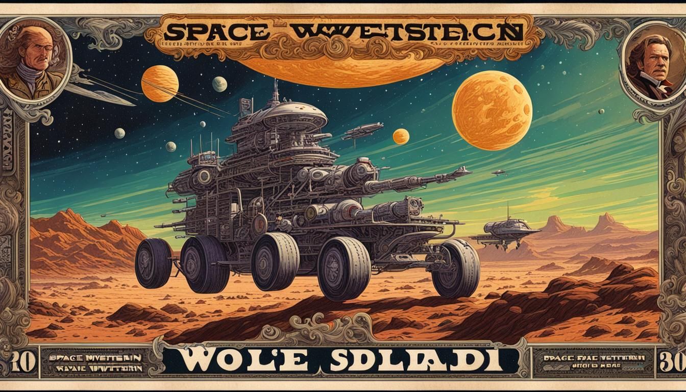 Space Western Banknote Art in Color