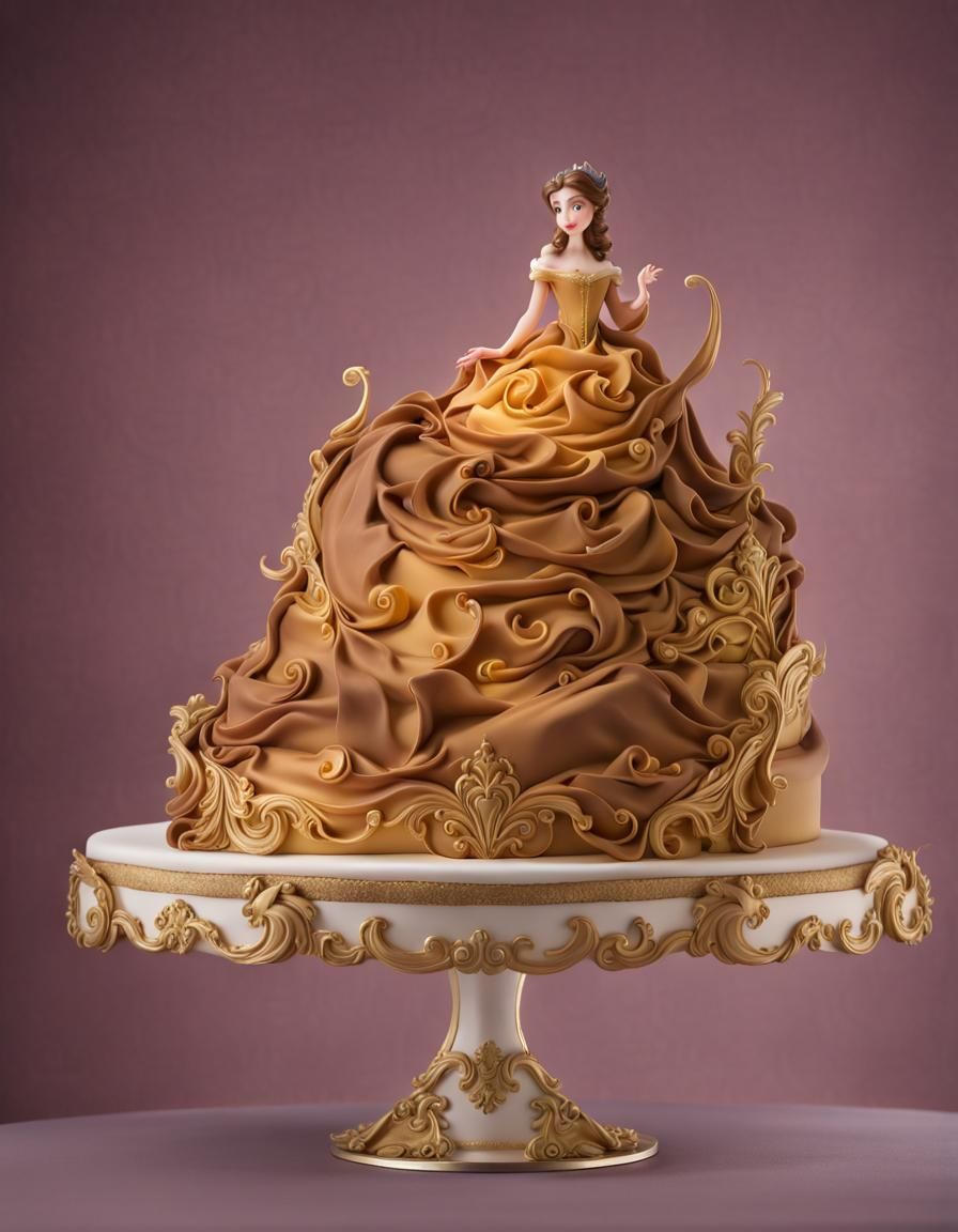 Disney Beauty and the Beast Cake in Baroque Rococo Style