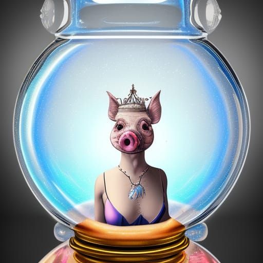 Pig Lady in Glass Ball