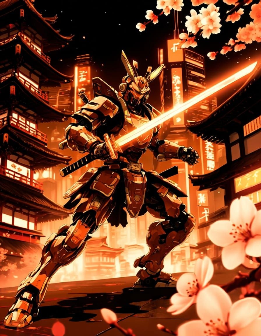 Vibrant Orange Composition Rendered by AI