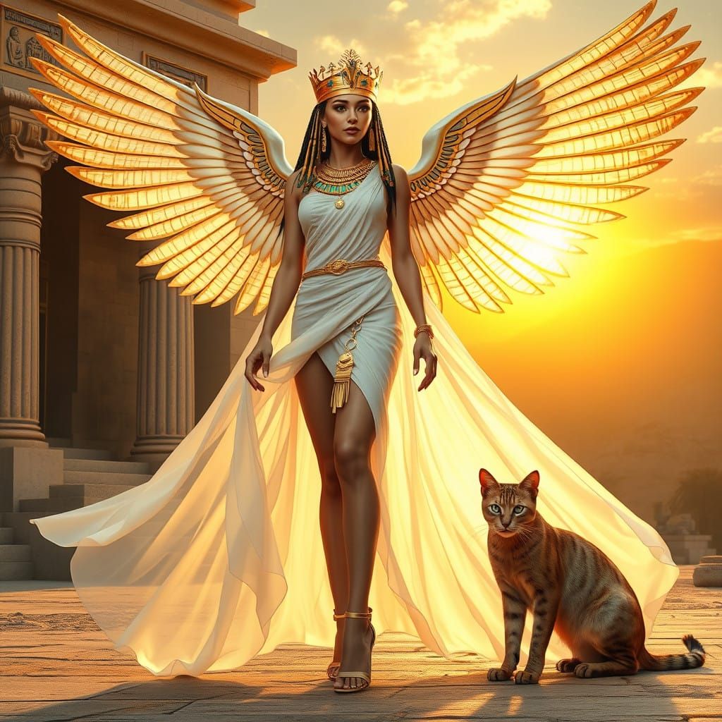 Egyptian Goddess in Golden Glory