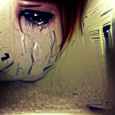 Isolated Figure Expressing Deep Sadness