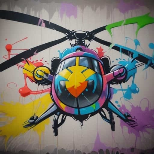 Pokemon Helicopter in Graffiti Splash Art Style