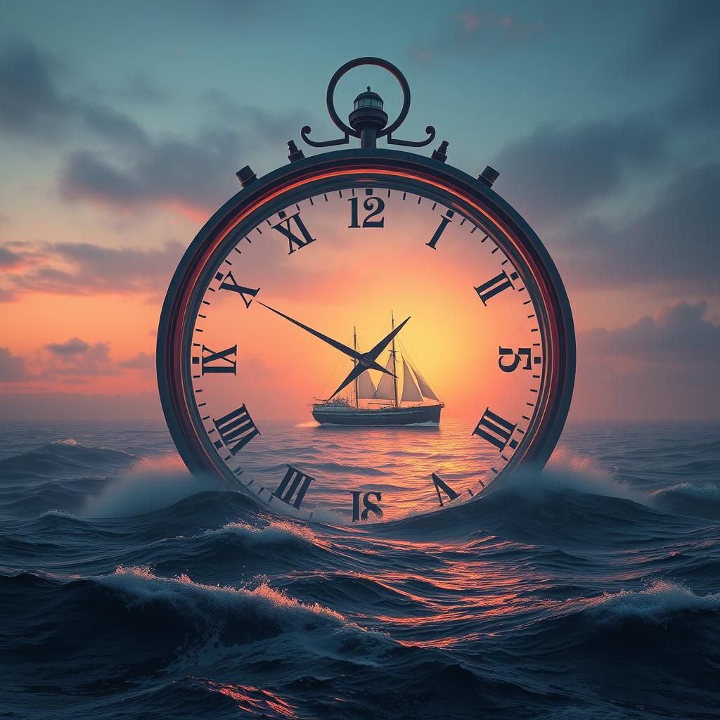 Ocean Clock: A Sci-Fi Surrealist Vision