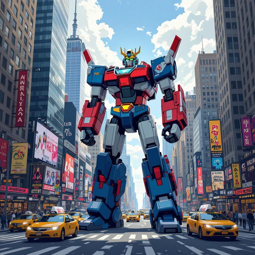 Voltron in New York City, Sci-Fi Art