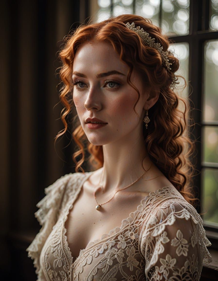 Elegant Victorian Redhead in Soft Focus