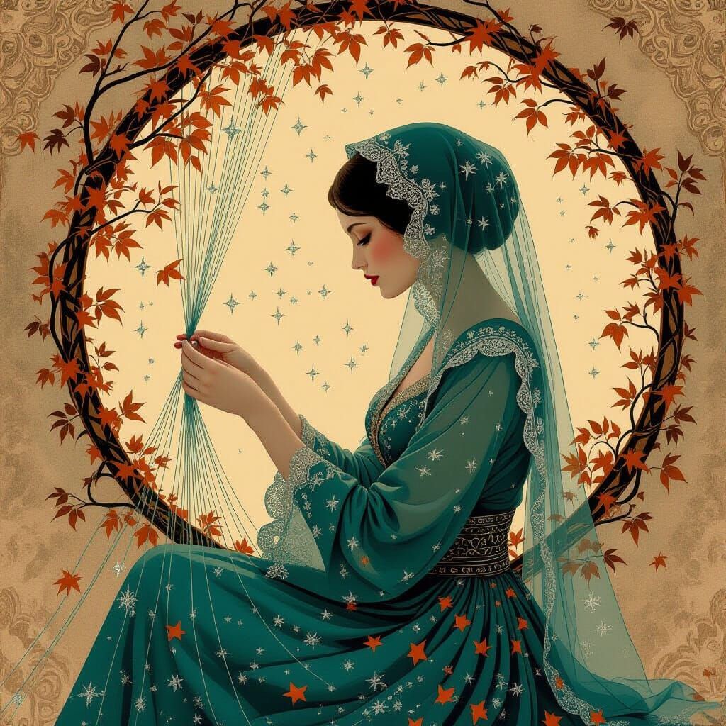 Weaving Silence: A Victorian Surrealist Dream