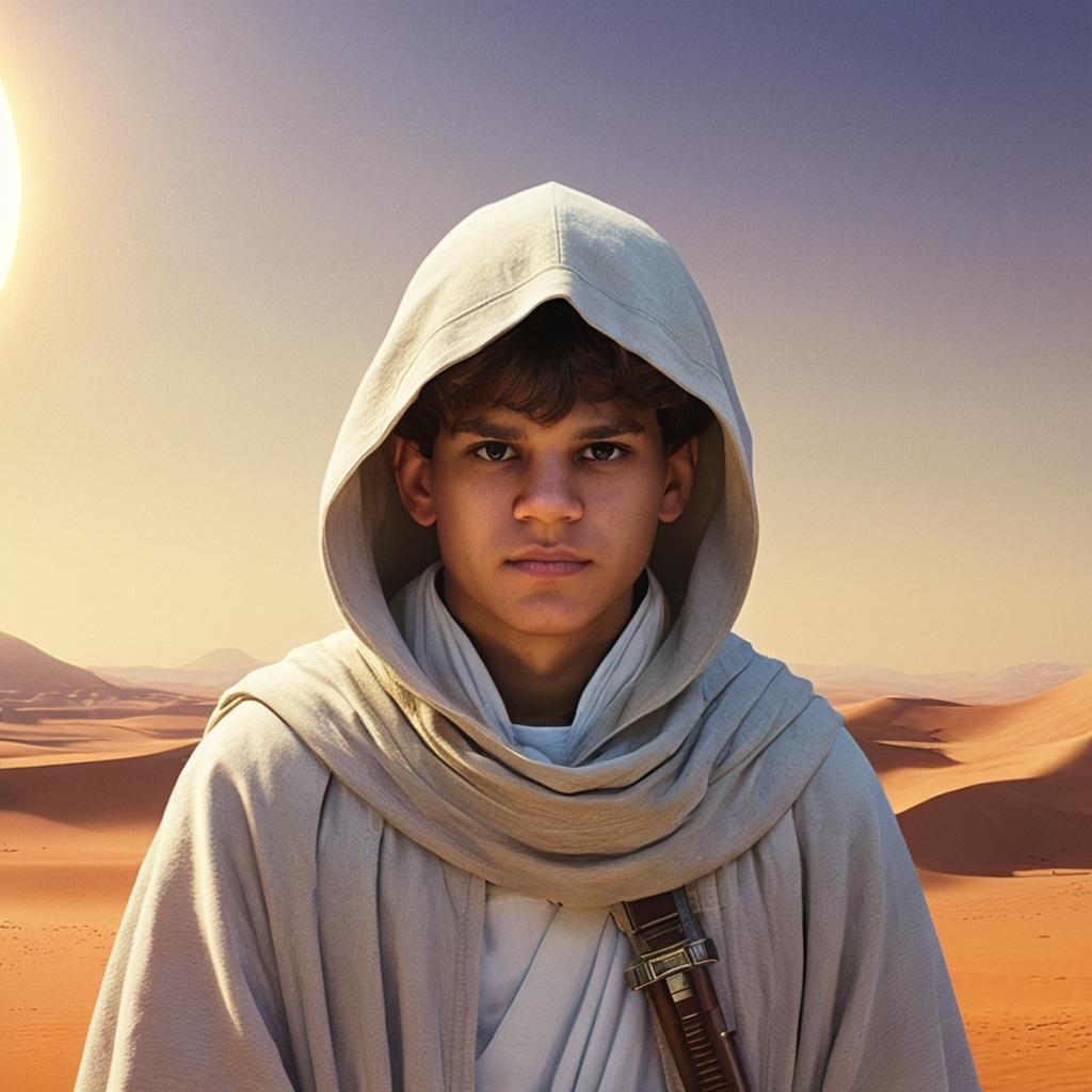 Jedi Master on Tatooine with Purple Lightsaber