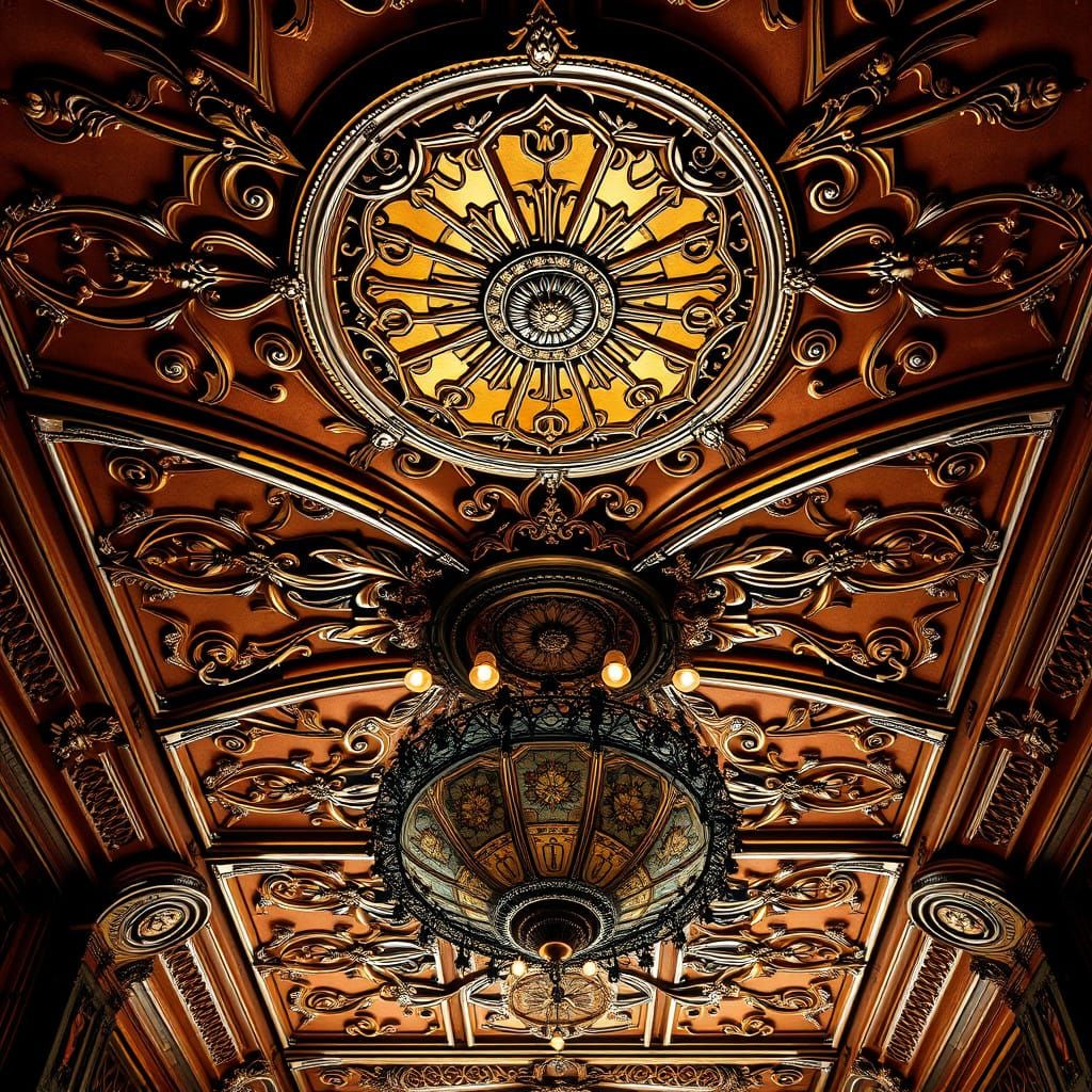 Elegant Art Deco Ceiling in Opulent Detail