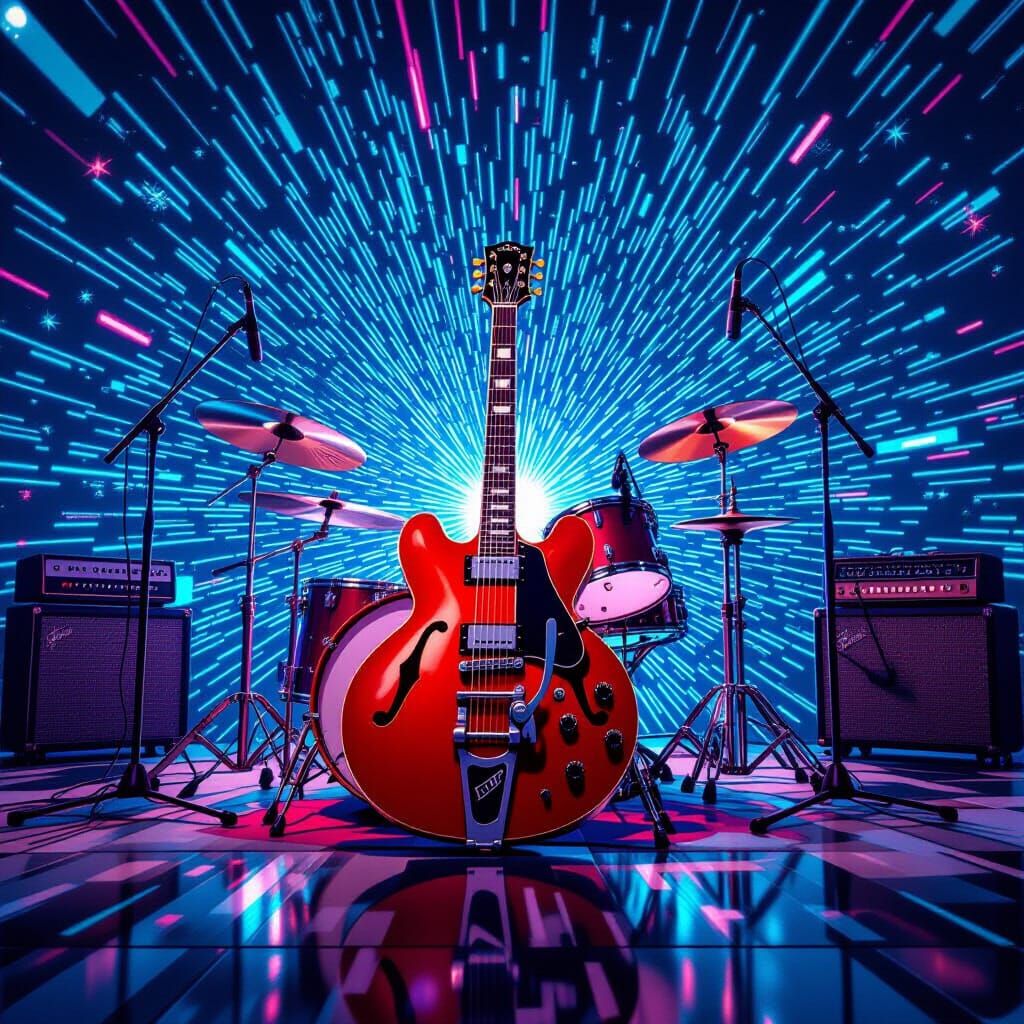 Retrofuturistic Rock and Roll with Dynamic Lighting
