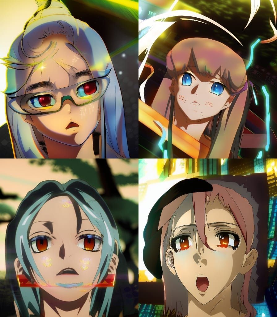 Anime Style Blonde Female Bodybuilder in 90s Japanese Art