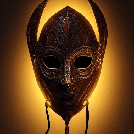 Ominous Baroque Halloween Mask in Hyperrealism Style