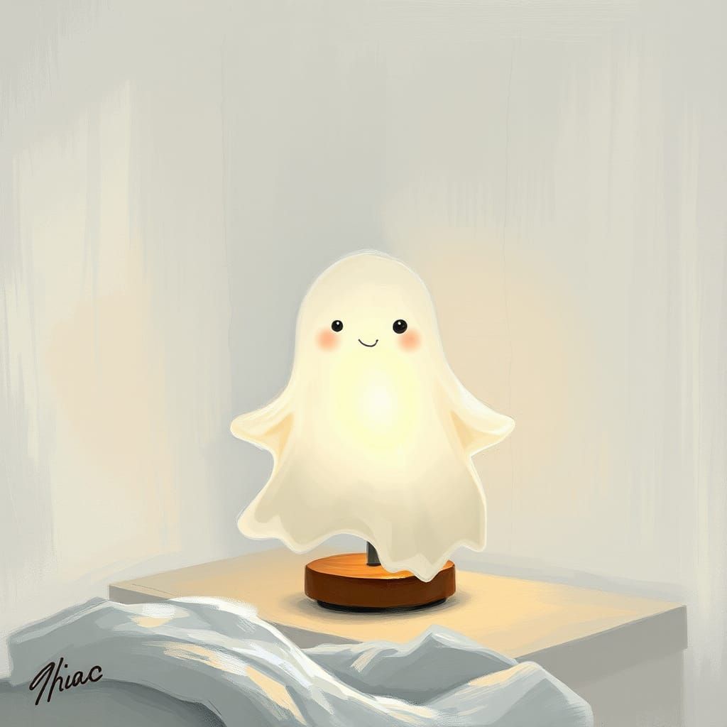 Ghost Lamp in Child's Room as Impressionist Painting