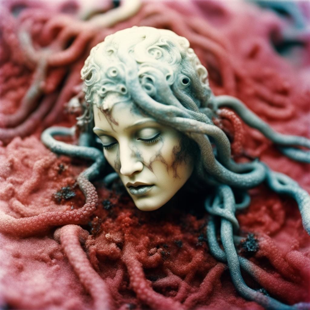 Madonna Medusa: Stunning Feminine Strength in Nebula Colors