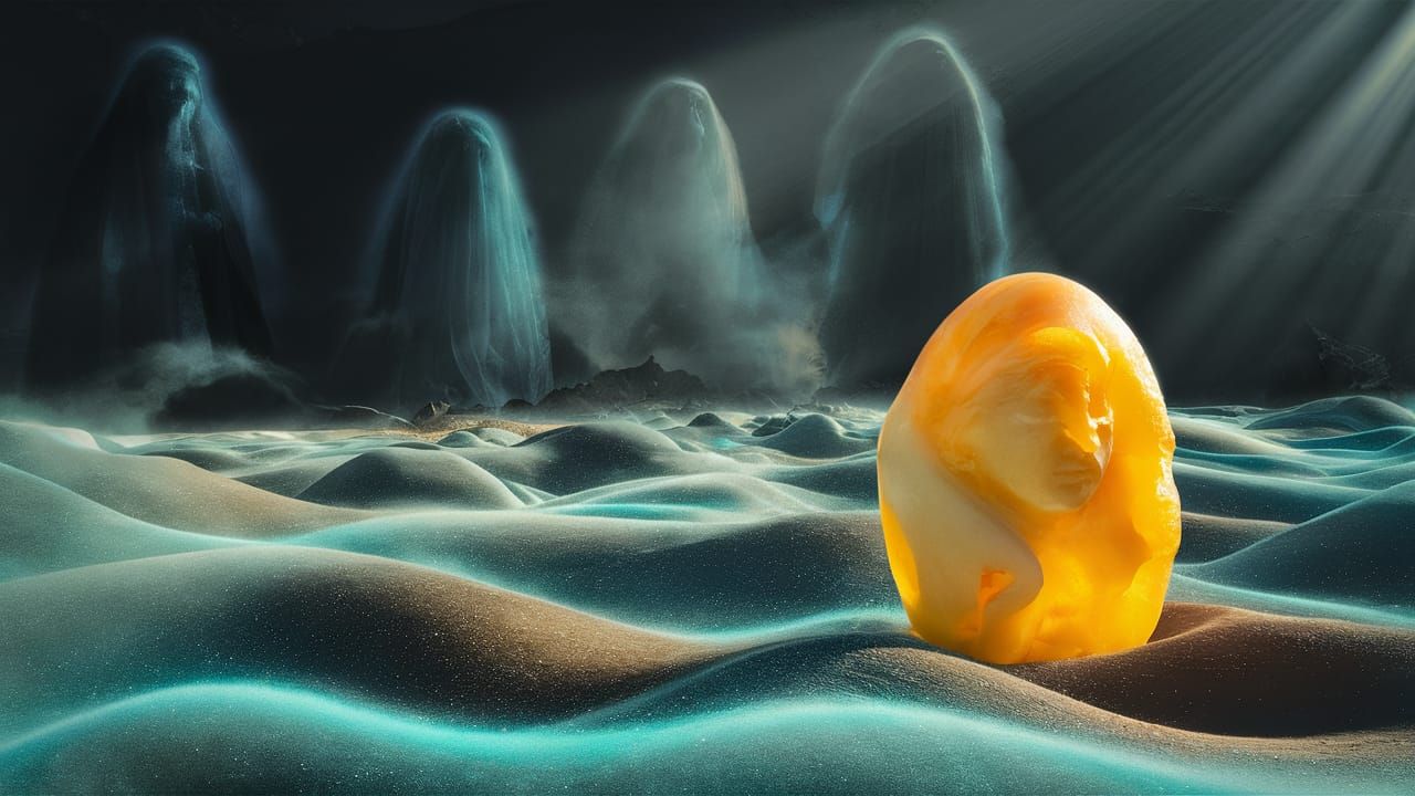 Surreal Landscape with Luminescent Dust Waves