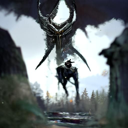 Sinister Skyrim Landscape in Dark Fantasy Style