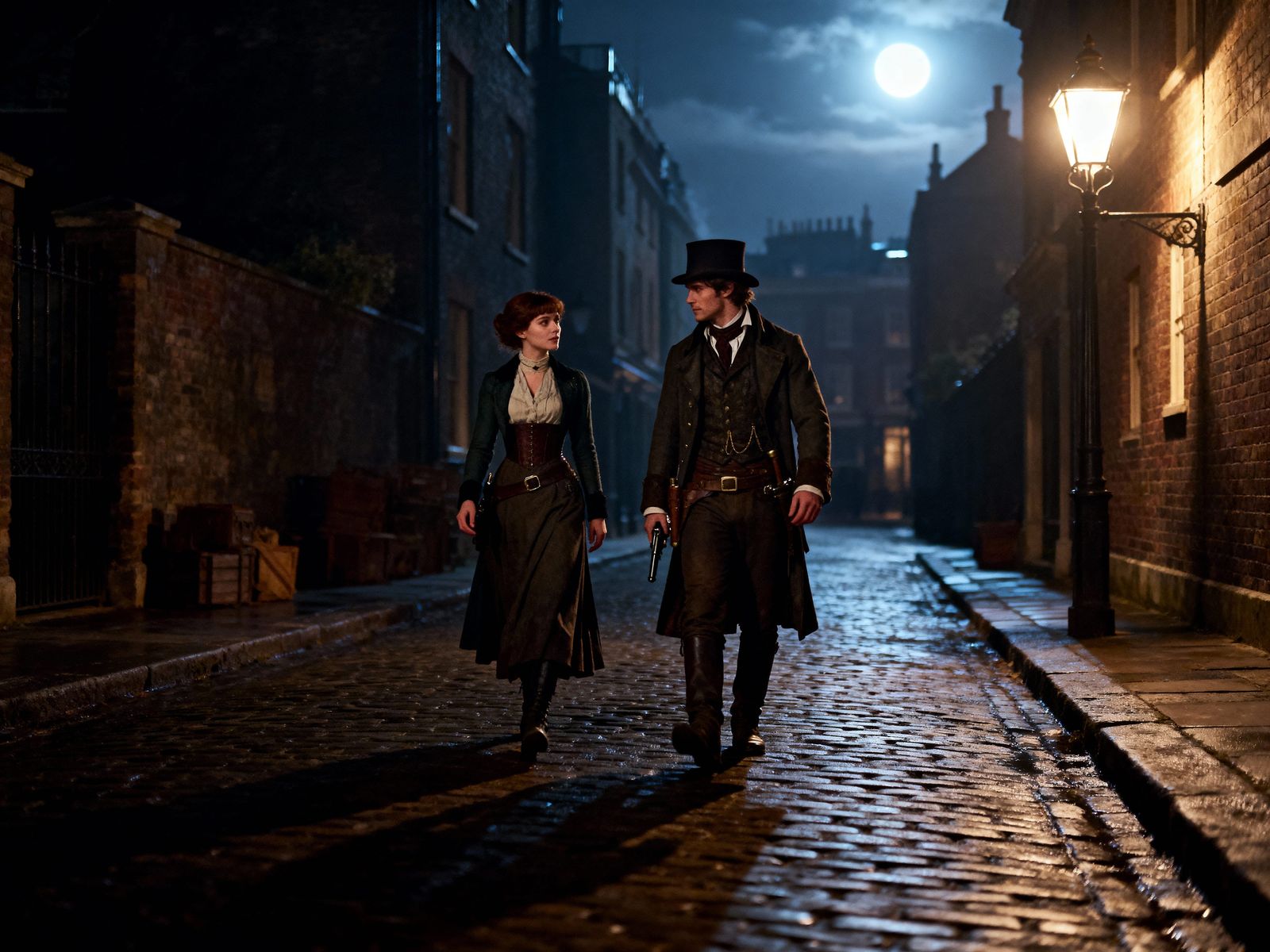 Evie Frye in Gaslit Victorian London at Night