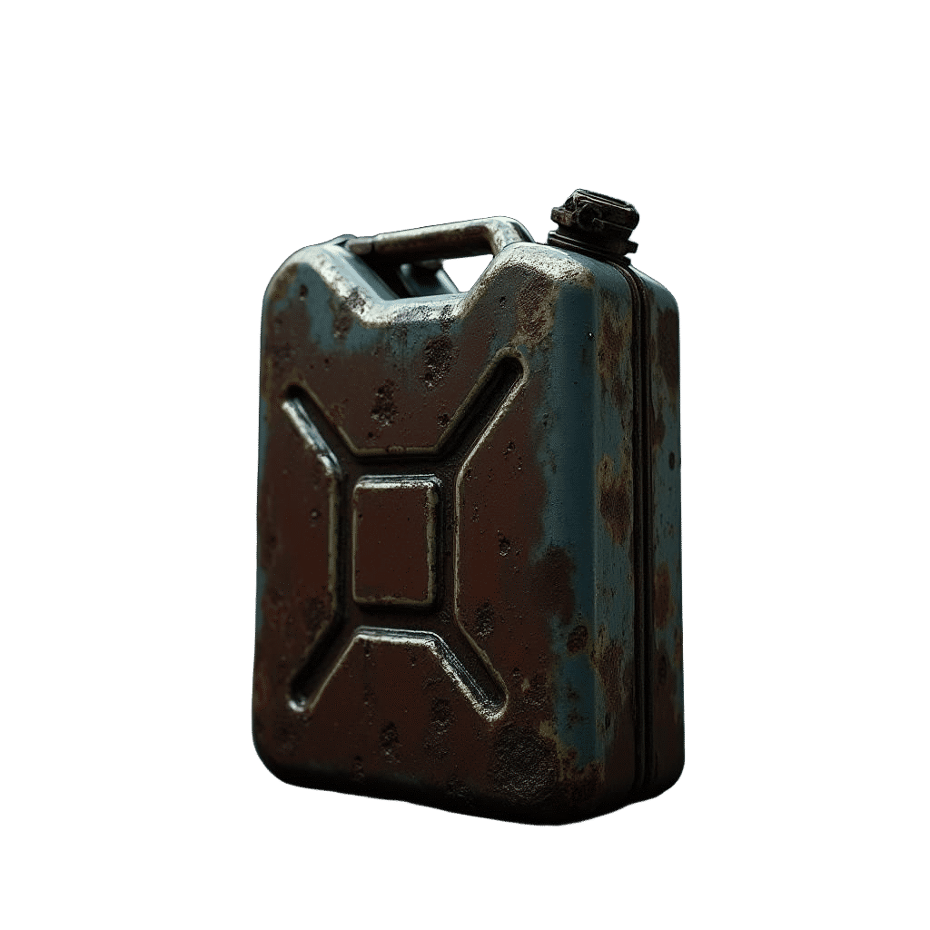 Rusty Gas Can with Sci-Fi Mechanical Details