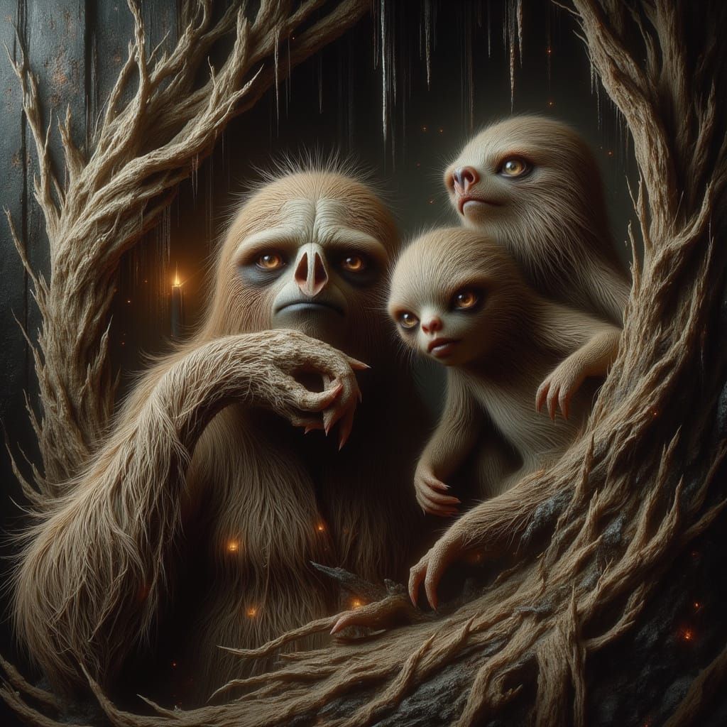 Ominous Sloth Portrait in Renaissance Style