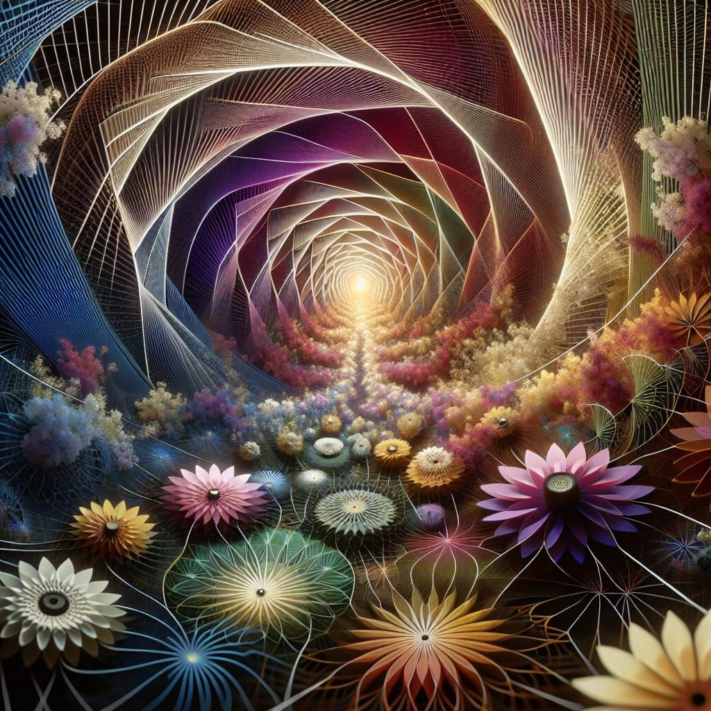 Mystical Flower Gateway to an Endless Tunnel