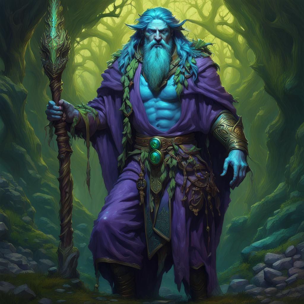Fantasy Druid Portrait in Detailed Digital Art