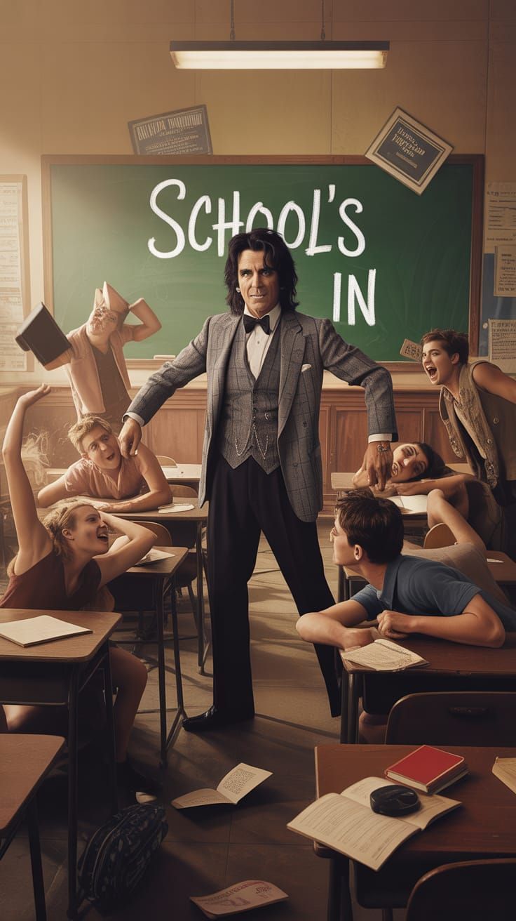 Vintage Movie Poster: Alice Cooper's Chaotic Classroom