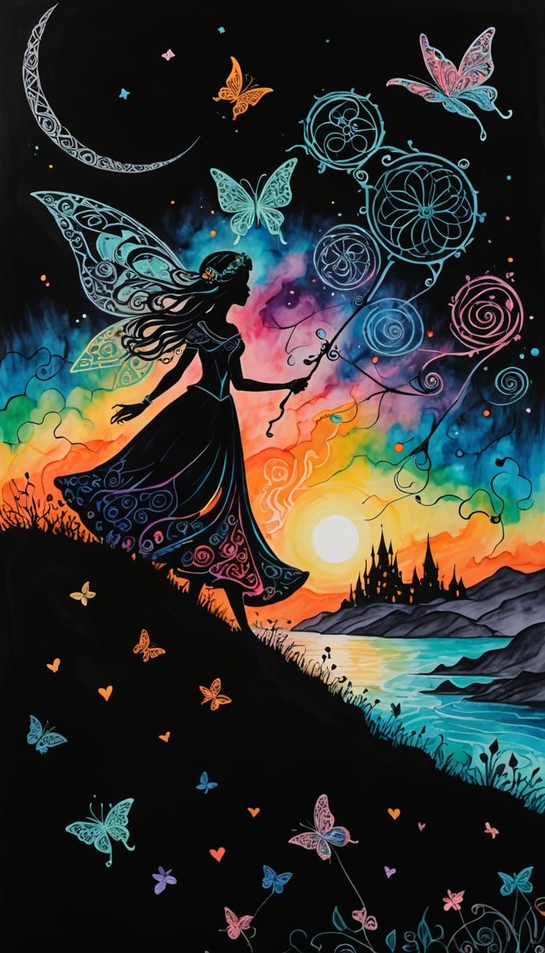 Pen of Fate Writes Love in Surreal Landscape