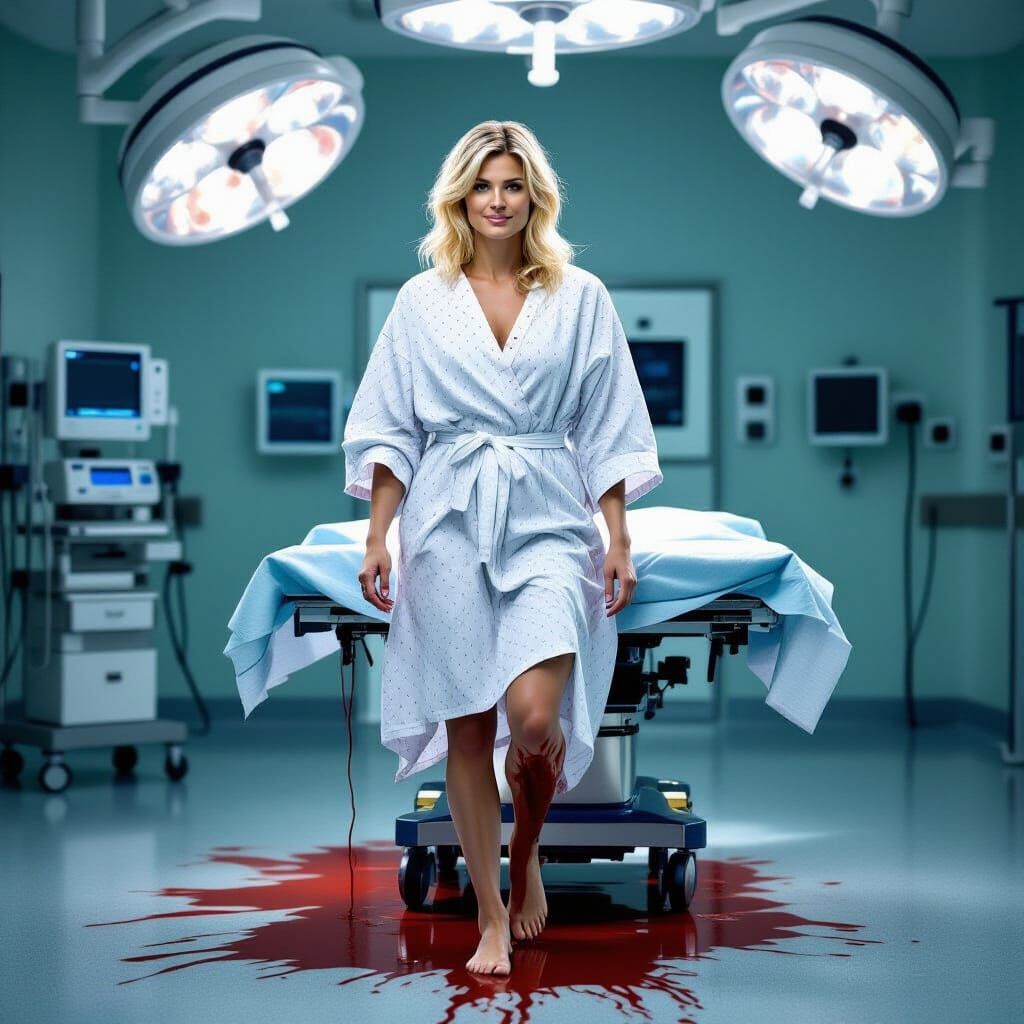 Dramatic Hospital Scene in Gritty Realism Style