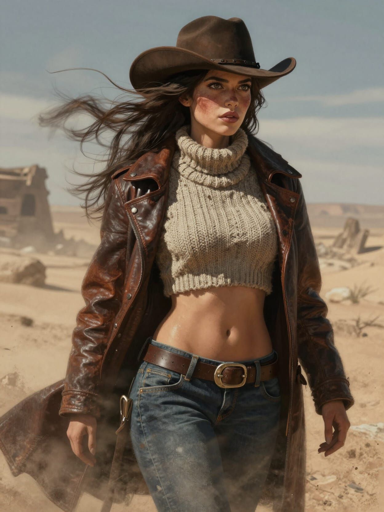 Post-Apocalyptic Desert Wanderer in Frazetta Style