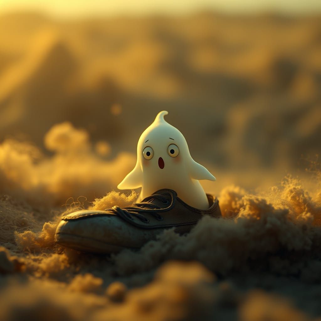 Whimsical Ghost Peers into Forgotten Scene