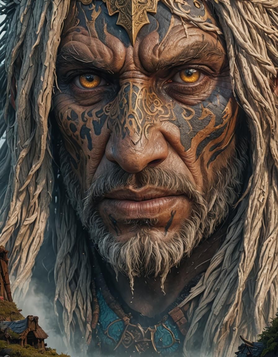 Detailed Viking Matte Painting in Deep Color