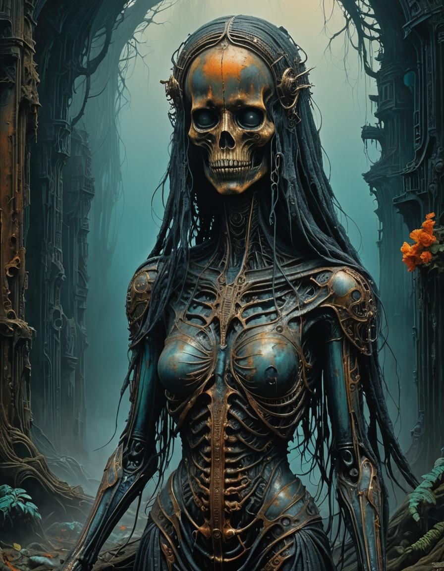 Grotesque La Llorona in Hyperrealistic Style