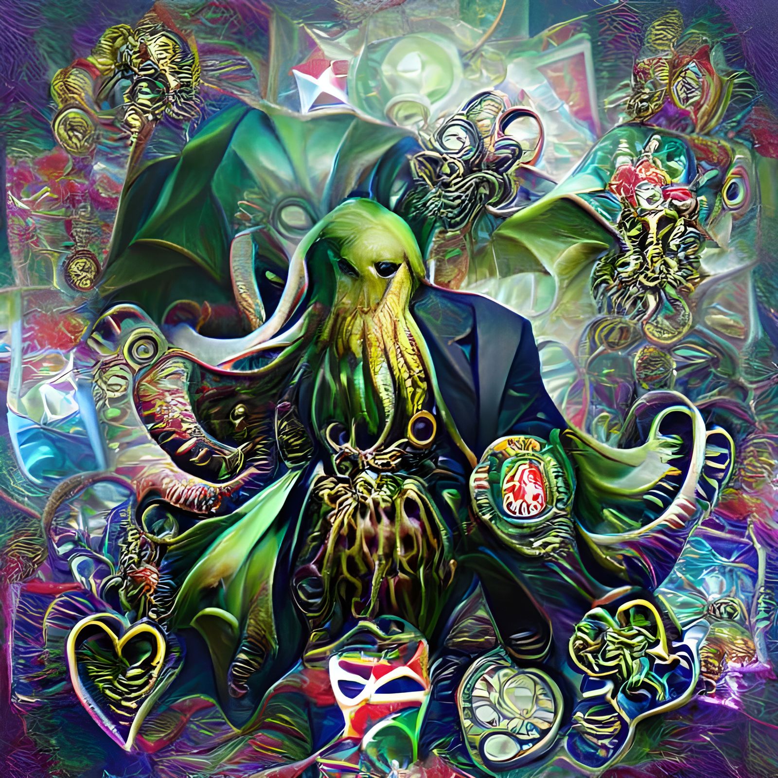Maximalist Cthulhu in Digital Art Style