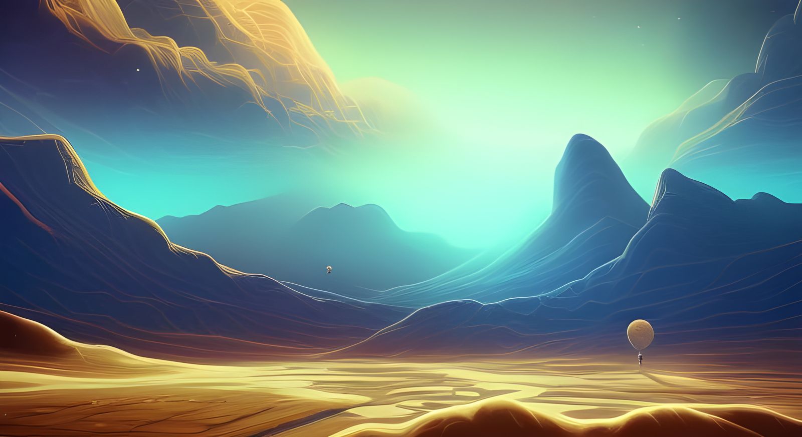 Dark Cosmic Landscape Rendered in Unreal Engine