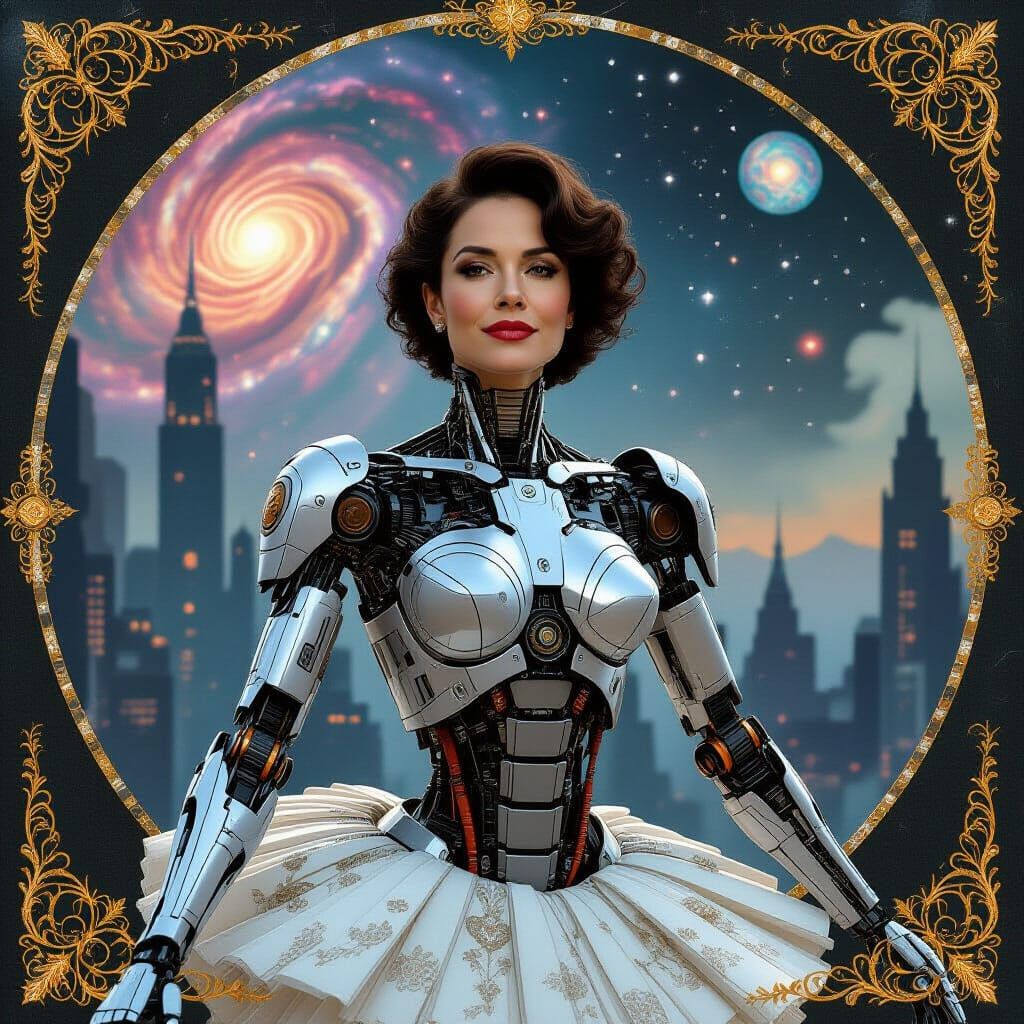 Sci-Fi Android in Blade Runner Metropolis, Digital Art