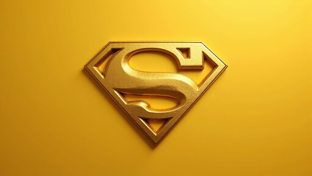 Minimalist Golden Yellow Superman Symbol