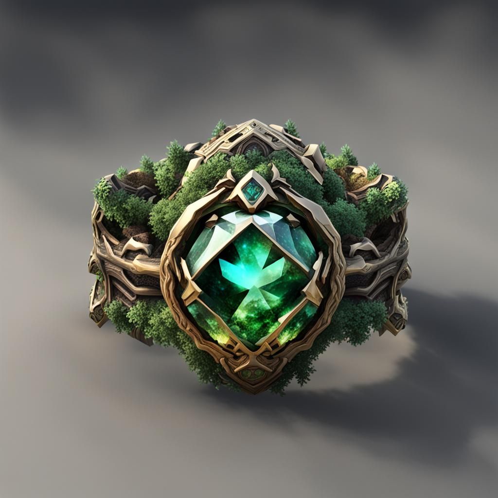 Ornate Earth Elemental Ring, Digital Art