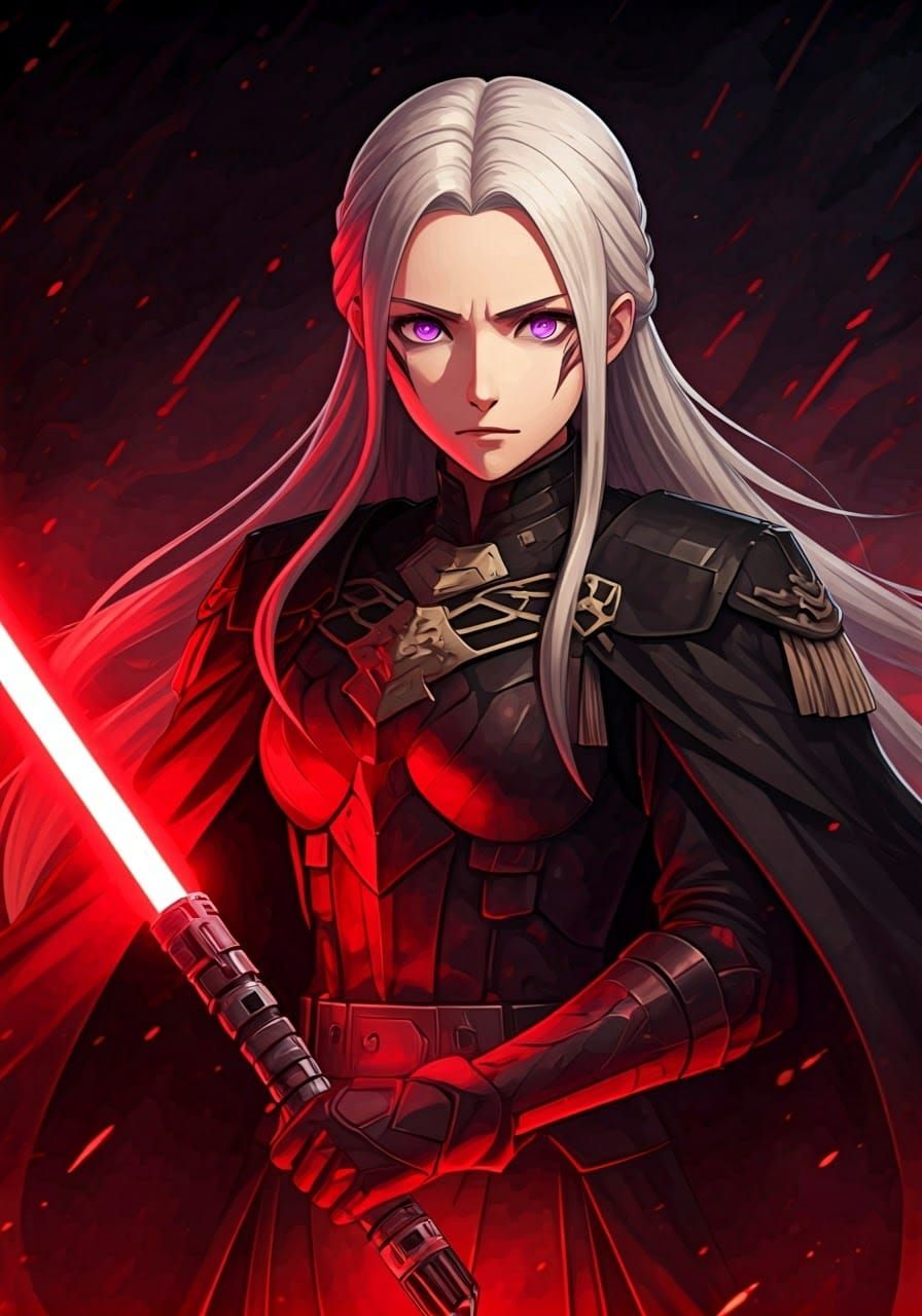 Edelgard as Sith Lord in Anime Style