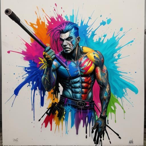 Graffiti Art with Polychromatic Street Art Aesthetic