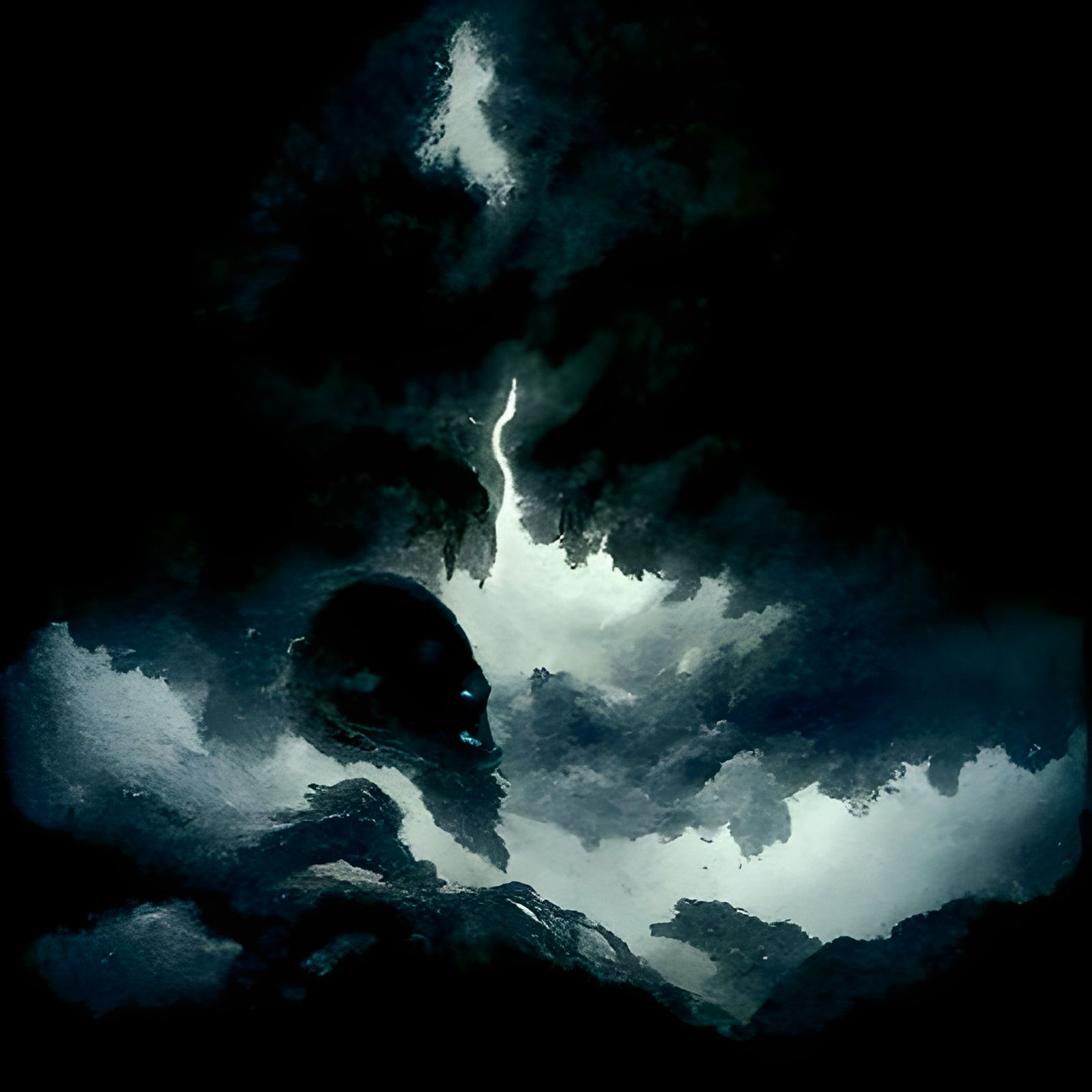 Sinister Potato Cloud Storm over Boise, in Dark Fantasy Styl...