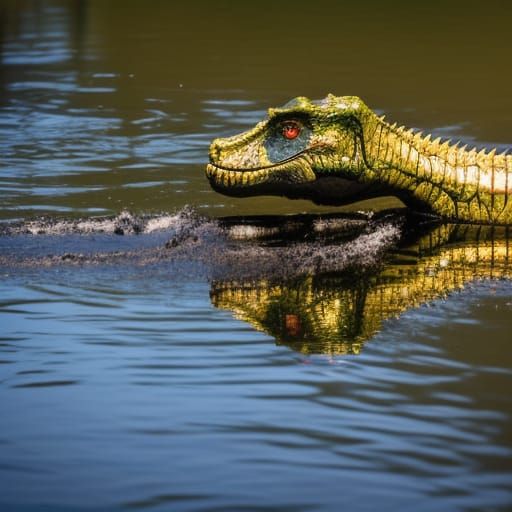 Swamp Dinosaur in Chiaroscuro Lighting