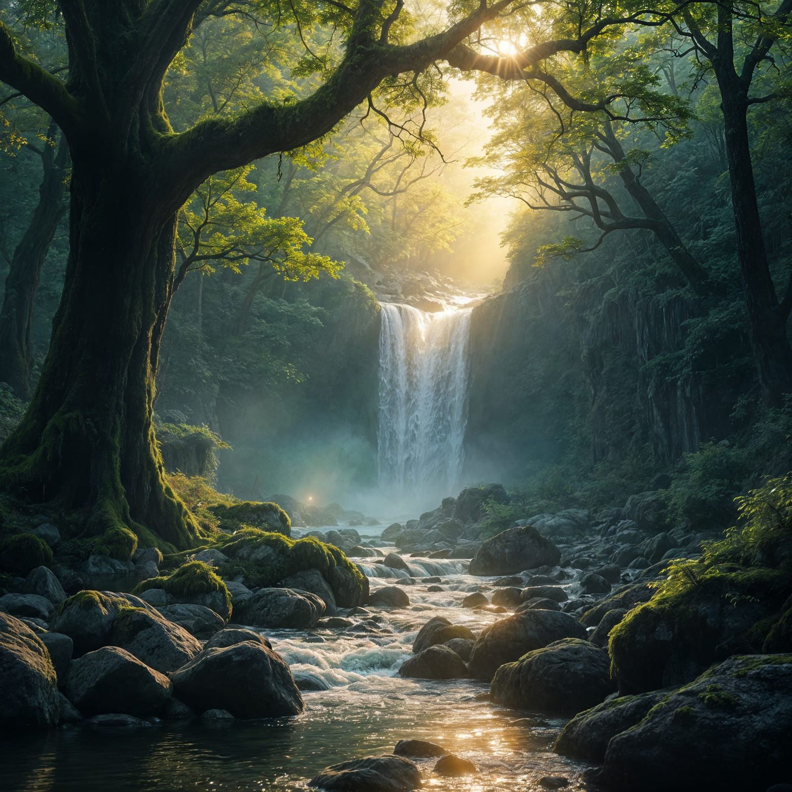 Mystical Forest Wonderland in Dreamlike Hues