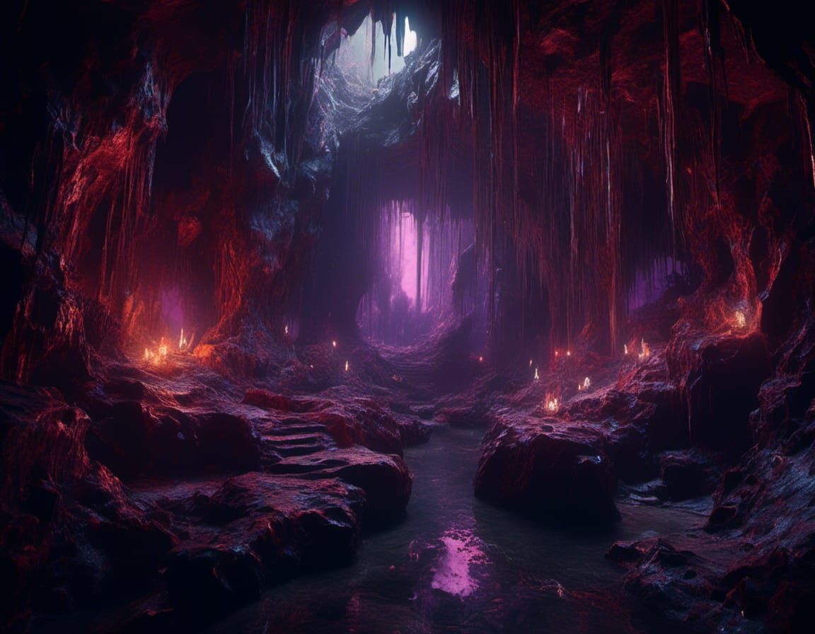 Magical Illumination in a Dark Crystal Cave