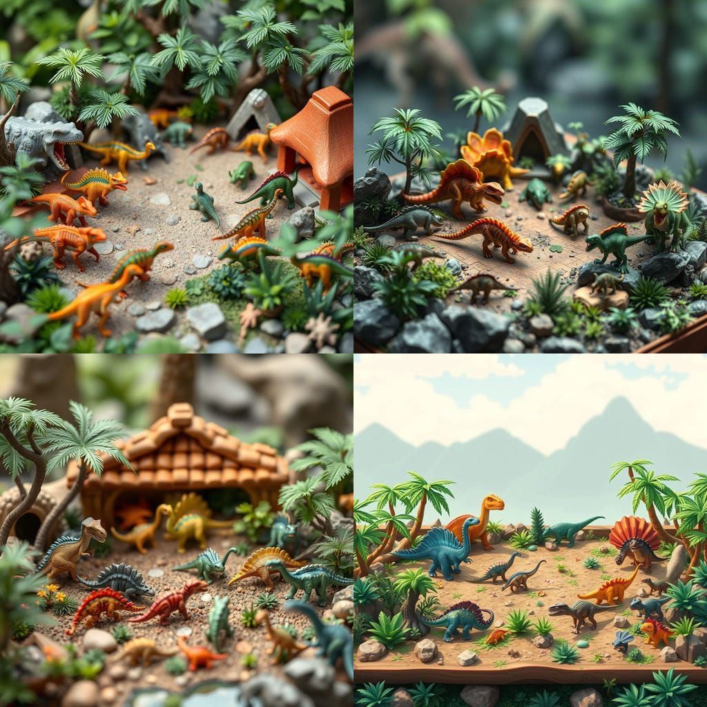 Miniature Dinosaurs Thrive in Charming Anime Pixel Art Zoo