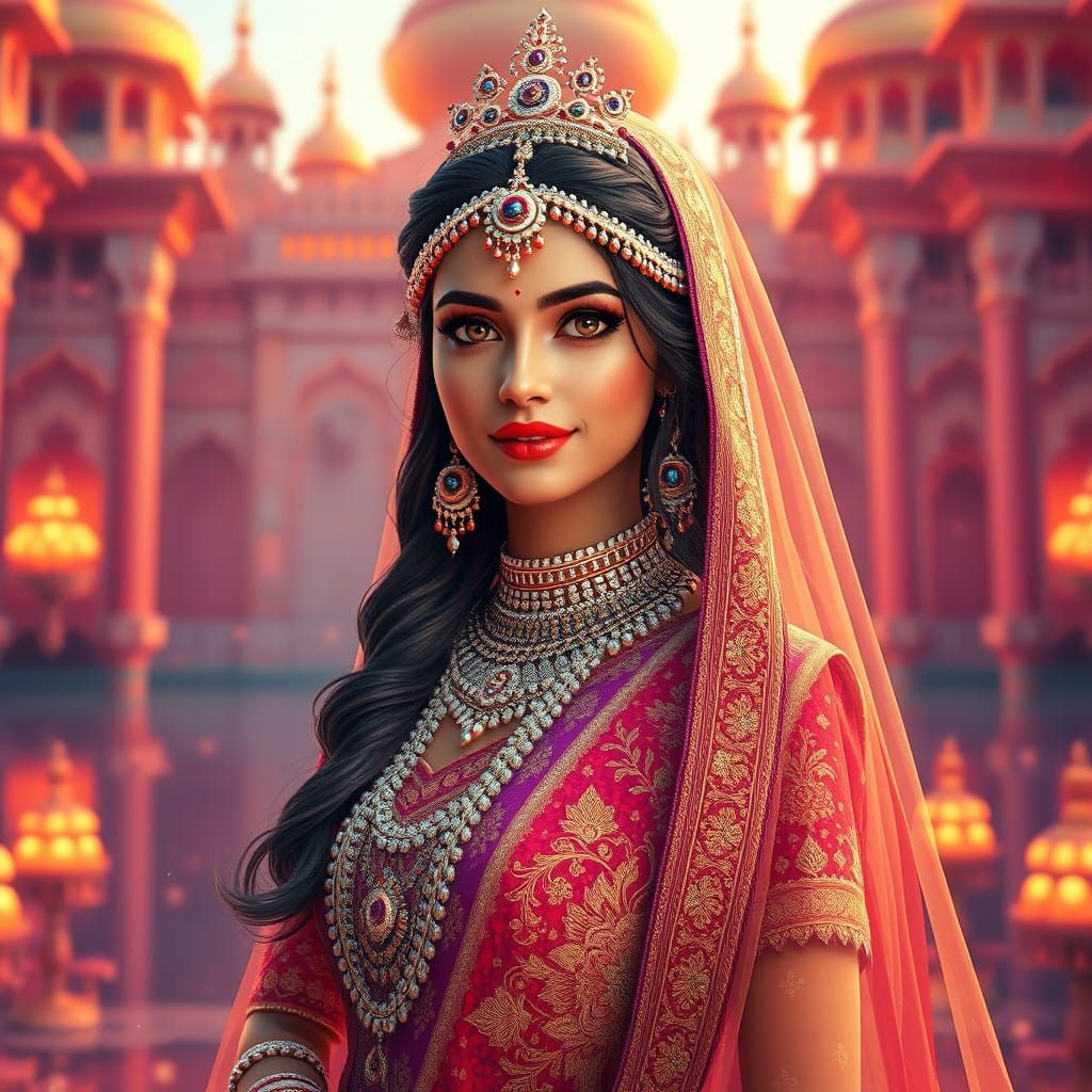 Ethereal Indian Bride in Palace Settings